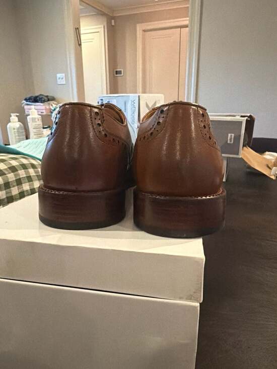 Quince Italian Leather Wingtip Oxford in Tobacco brown size 9 NEW
